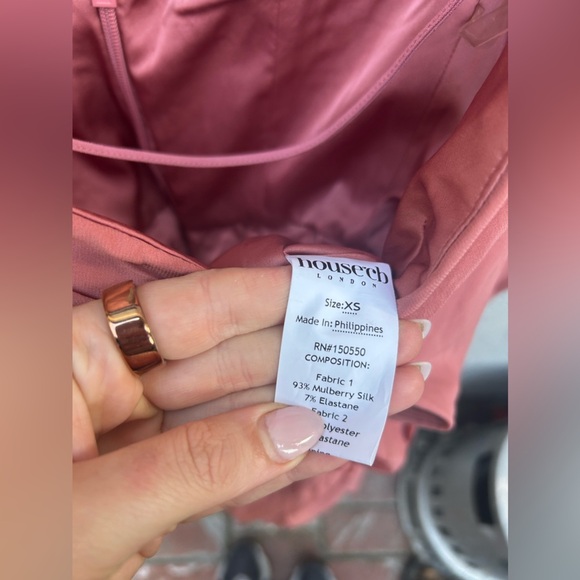 HOUSE OF CB 'Reine' Rose Real Silk Ruffle Midi Dress - Picture 11 of 13